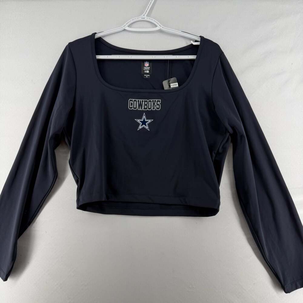 1290 WXL New Era NFL Dallas Cowboys Square Neck Long Sleeve Crop Top